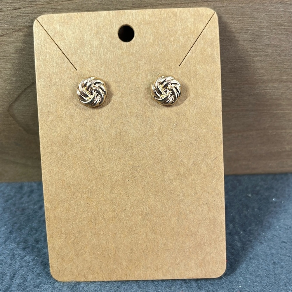 Gold-Tone Twisted Knot Stud Earrings